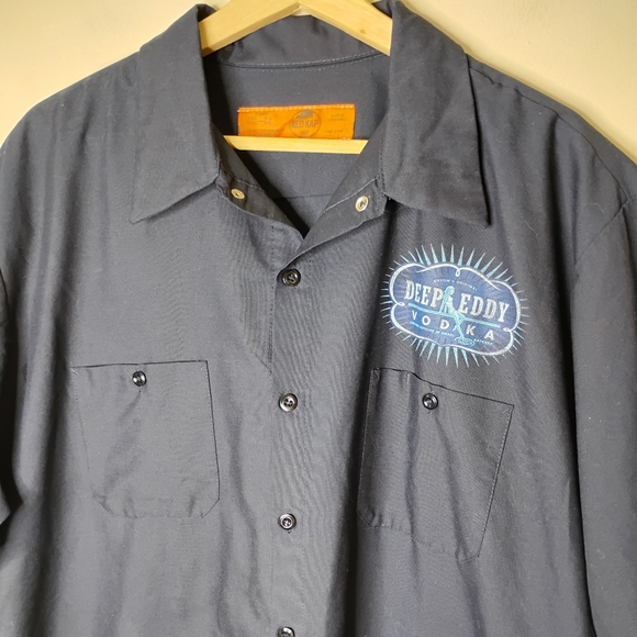 Deep Eddy Vodka Red Kap Mens Work Shirt Size XXL Mechanic Texas - Picture 3 of 7